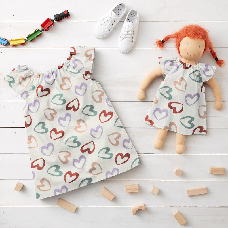 jersey di cotone Cuori variopinti &ndash; bianco/lill&agrave;,  image number 6