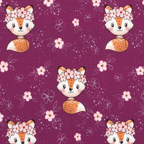 jersey di cotone Volpe con fiori | Glitzerpüppi – uva/arancio pesca, 