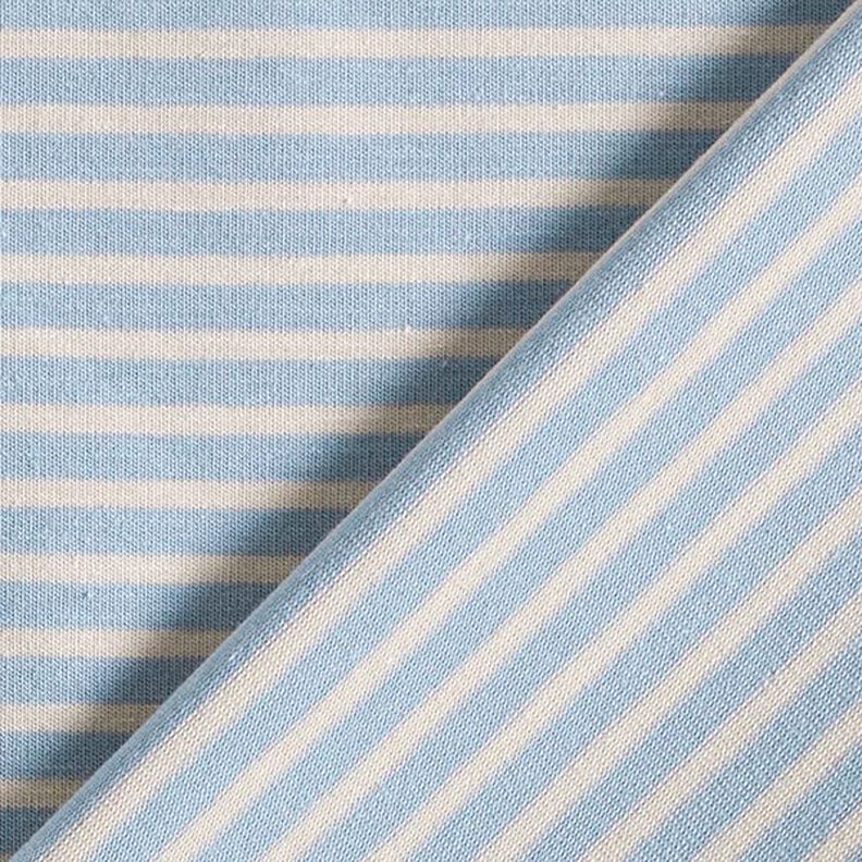 Jersey in cotone a righe sottili – anacardo/azzurro,  image number 4