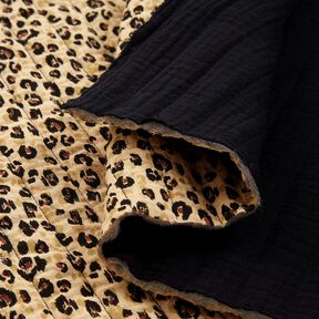 mussola tessuto trapuntato Stampa leopardata – beige/nero, 