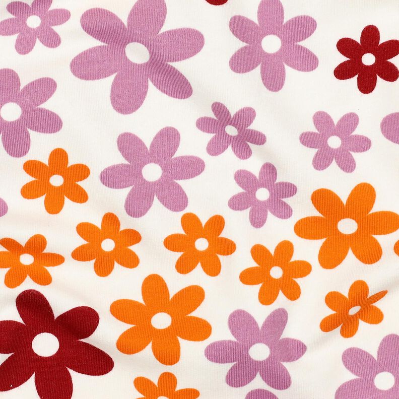 soffice felpa Fiori variopinti | Poppy Fabrics – bianco lana, image number 2