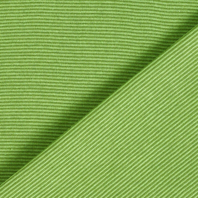 tessuto per polsini Righe tubolari strette – verde mela/pino,  image number 3