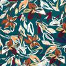 jersey di viscosa Fiori moderni – petrolio/rame,  thumbnail number 1