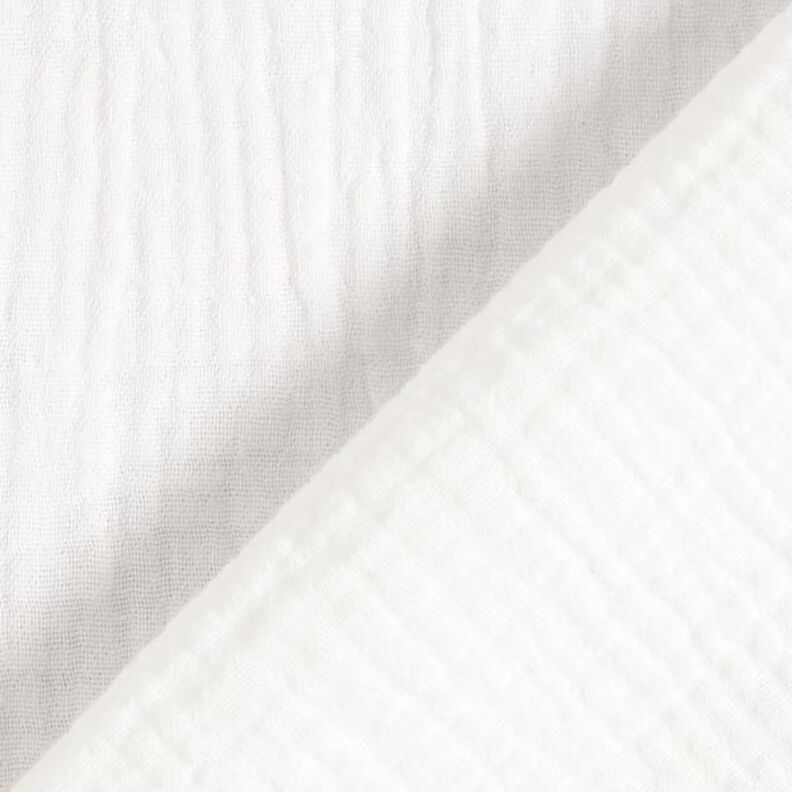GOTS mussolina / tessuto doppio increspato | Tula – bianco lana,  image number 4
