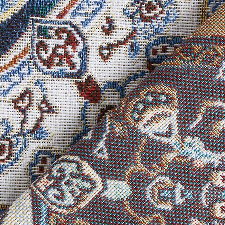 tessuto arredo gobelin Mandala orientale – blu/avorio,  image number 4