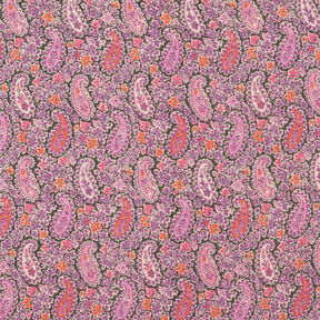 Chiffon increspato, paisley – lillà rosso, 