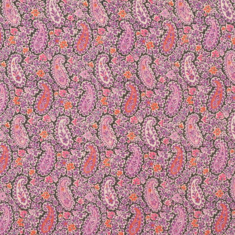 Chiffon increspato, paisley – lillà rosso,  image number 1