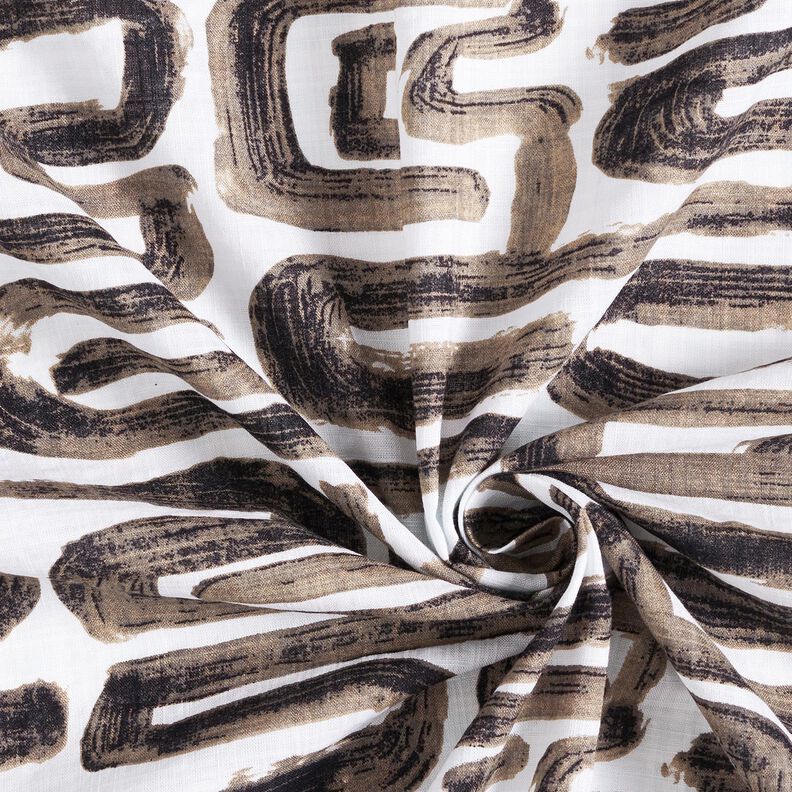 Misto cotone-viscosa con linee sinuose – bianco,  image number 3