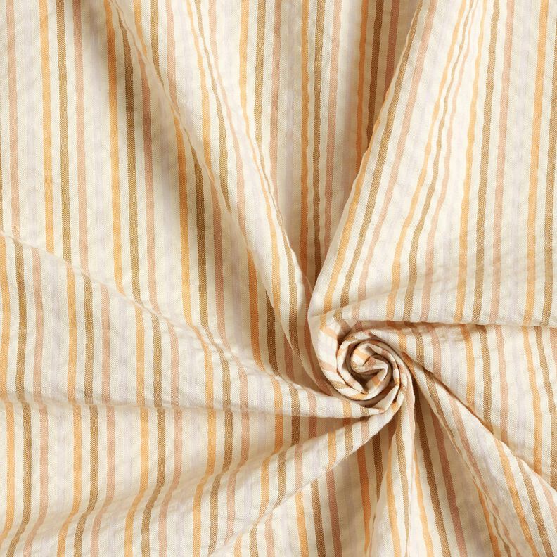 seersucker cotone Mix di strisce – albicocca/bianco lana,  image number 3