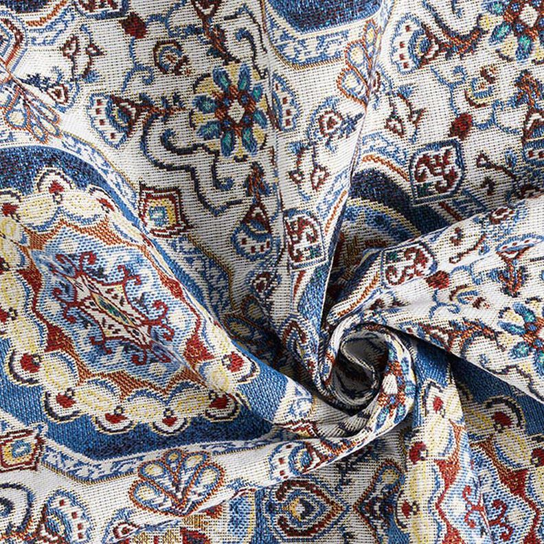 tessuto arredo gobelin Mandala orientale – blu/avorio,  image number 3
