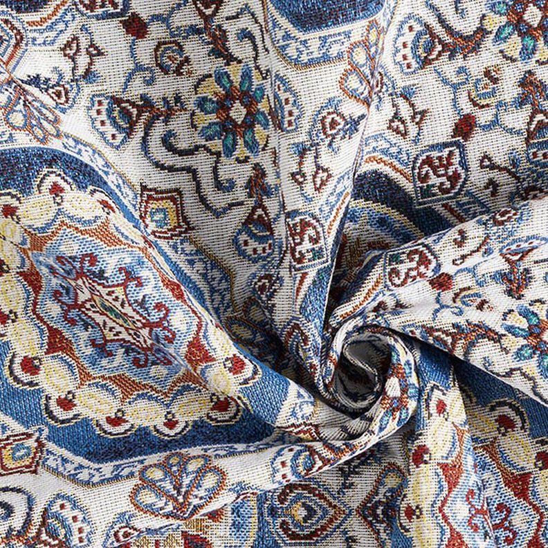 tessuto arredo gobelin Mandala orientale – blu/avorio, image number 3