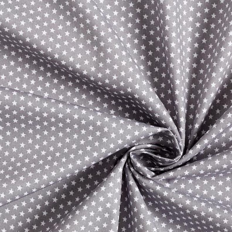 popeline di cotone piccole stelle – grigio/bianco,  image number 5