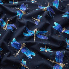 jersey di cotone Libellule | Glitzerpüppi – blu notte/turchese chiaro, 