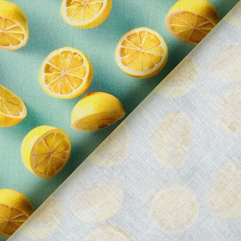 tessuto in cotone popeline Limoni freschi – eucalipto/giallo limone,  image number 4