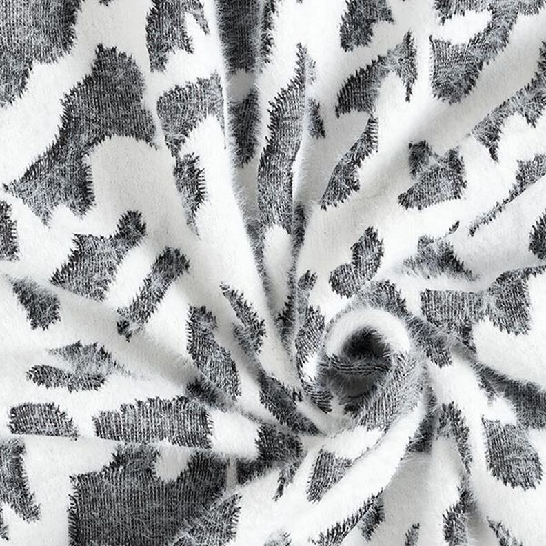 jacquard in maglia, motivo leopardato astratto – bianco,  image number 3