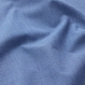 Tessuto per camicia a mini quadretti – bianco/colore blu jeans, 