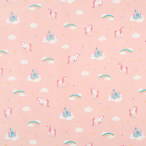 tessuto arredo mezzo panama Unicorni – rosa chiaro, 