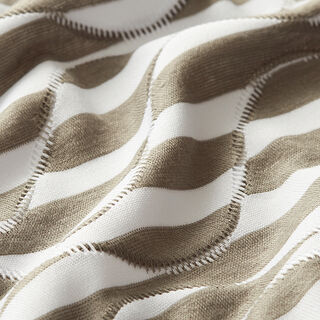 jersey jacquard, righe a effetto – talpa/bianco, 