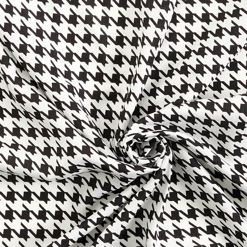 tessuto in viscosa, pied de poule – bianco/nero,  image number 3