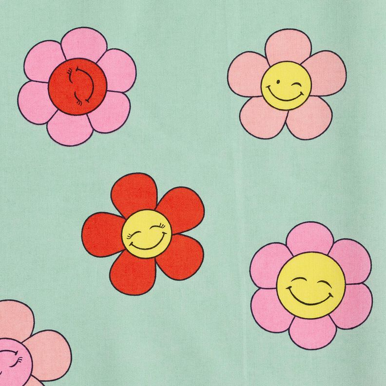 cotone rivestito Fiori allegri | Poppy Fabrics – menta/giallo limone,  image number 7