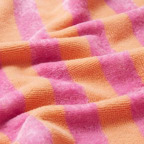 tessuto in spugna bambù Rigato – arancio chiaro/pink, 