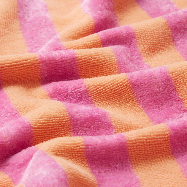 tessuto in spugna bambù Rigato – arancio chiaro/pink, image number 3