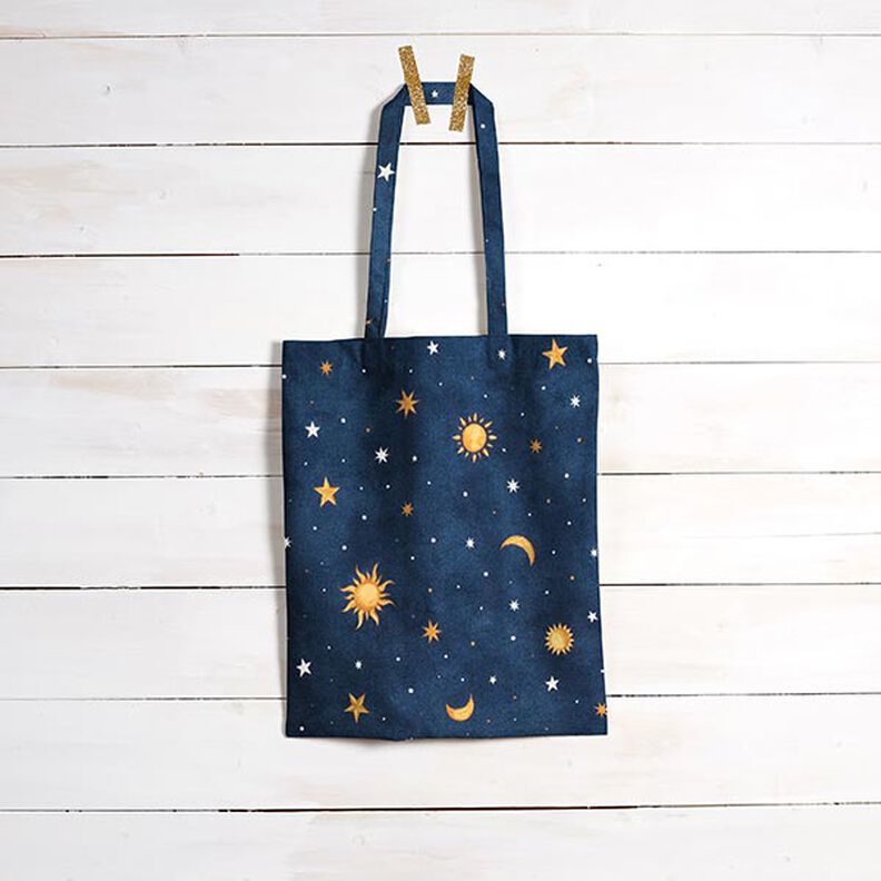 tessuto arredo cielo notturno Glow in the Dark – oro/blu marino,  image number 10