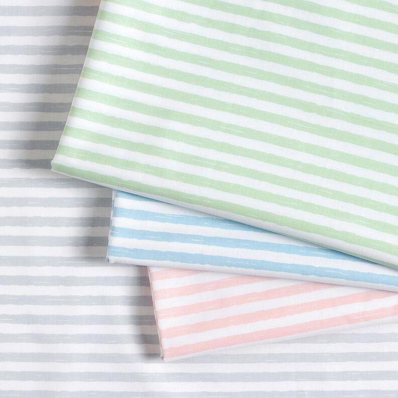 tessuto in cotone cretonne Strisce casual – azzurro/bianco, image number 5