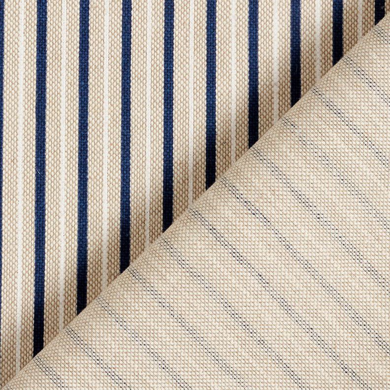tessuto arredo mezzo panama Righe strette navy – naturale/blu marino,  image number 4