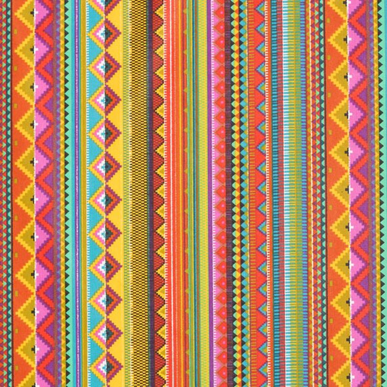 cotone rivestito righe stile etnico,  image number 1