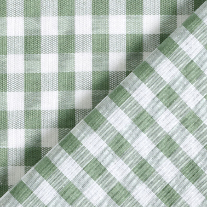 tessuto in cotone Quadro vichy 1 cm – verde salvia/bianco,  image number 4