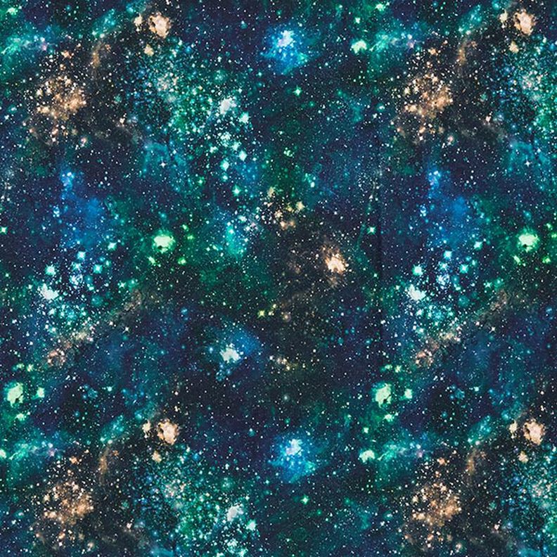 jersey di cotone universo stampa digitale – blu marino,  image number 1