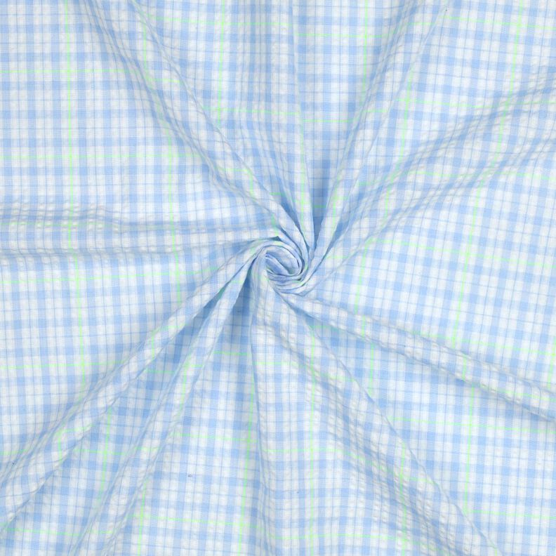 seersucker Misto cotone Controllo – azzurro/verde neon,  image number 3