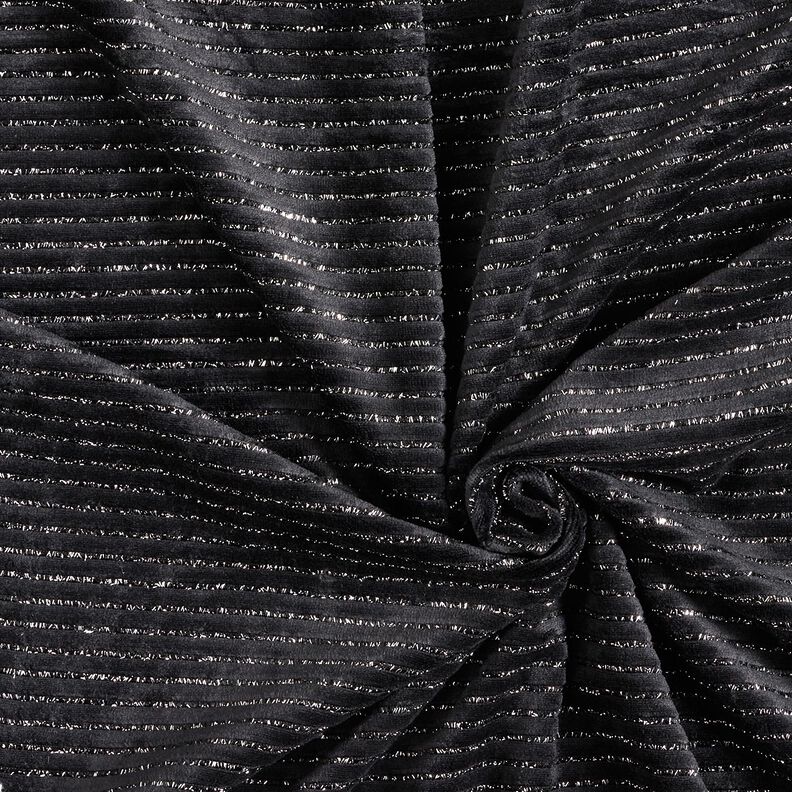 vellutino nicki righe glitter – nero/argento effetto metallizzato, image number 3