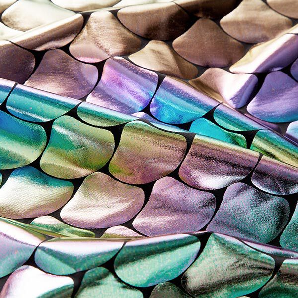 jersey laminato, squame scintillanti – nero/argento, image number 2