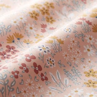 cotone rivestito Prato fiorito variopinto – rosa chiaro/color bacca chiaro, 