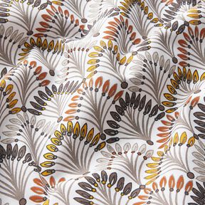 tessuto in cotone cretonne Ventagli – talpa/avorio, 