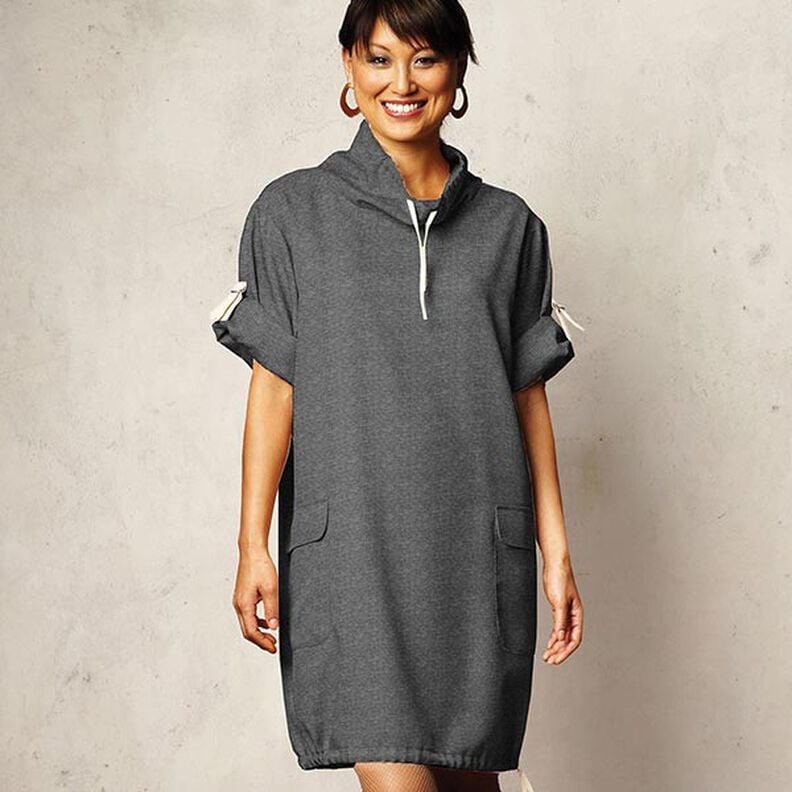 French terry leggero mélange – antracite,  image number 4