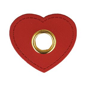 applicazione in similpelle con occhiello, cuore [ 4 pezzo/i ] – rosso carminio, 