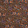 tessuto per camicie Fiori retrò e motivi paisley – blu notte/caramello,  thumbnail number 1