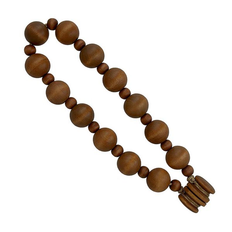 Fermatenda magnetico realizzato con palline di legno [51cm] – marrone scuro,  image number 1
