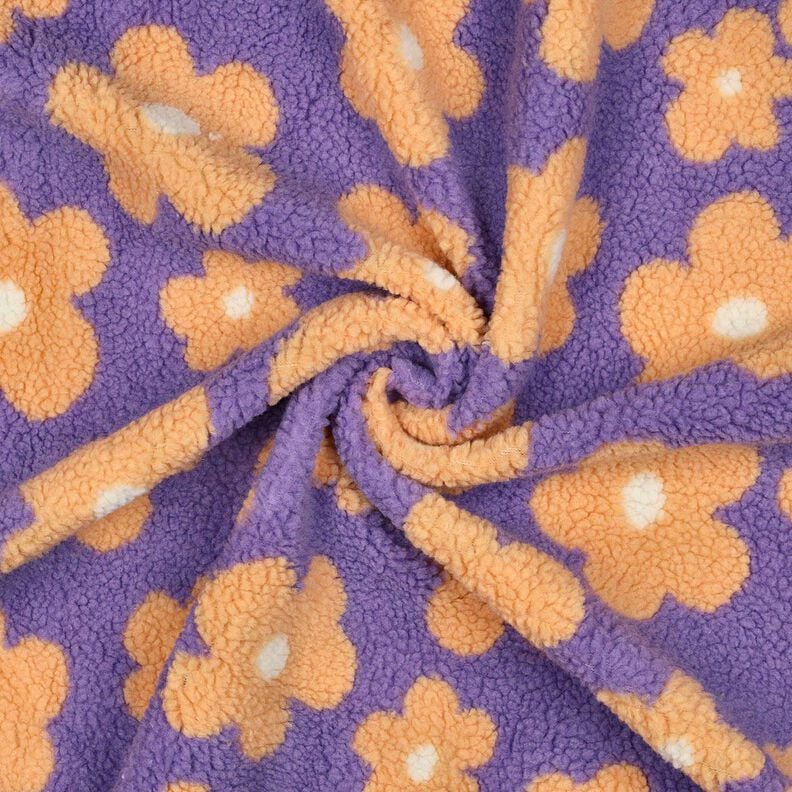 tessuto peluche fiori | Poppy Fabrics &ndash; lavanda/albicocca,  image number 3