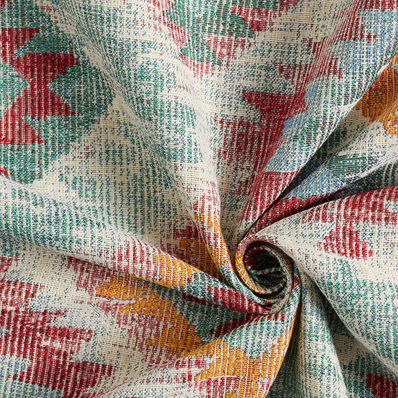 tessuto arredo gobelin motivo etnico a losanghe – turchese chiaro/beige chiaro,  image number 3