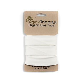 Nastro in sbieco jersey di cotone bio [3 m | 20 mm] – bianco, 