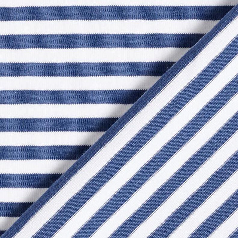 jersey di cotone righe sottili – colore blu jeans/bianco,  image number 5