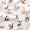 jersey di cotone bio Animali della foresta in acquerello – bianco lana,  thumbnail number 2