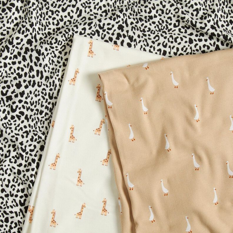 jersey a coste Motivo leopardato &ndash; bianco lana,  image number 5