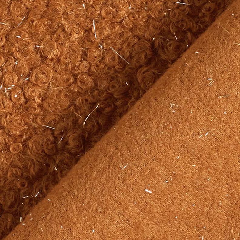 Fili lucidi lavorati a maglia bouclé – caramello,  image number 3