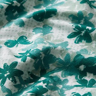 jersey di cotone GOTS, farfalle e fiori | Tula – verde pastello, 
