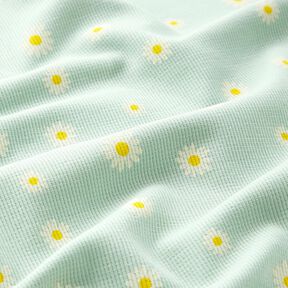 Jersey a nido d’ape margherite – menta chiaro, 
